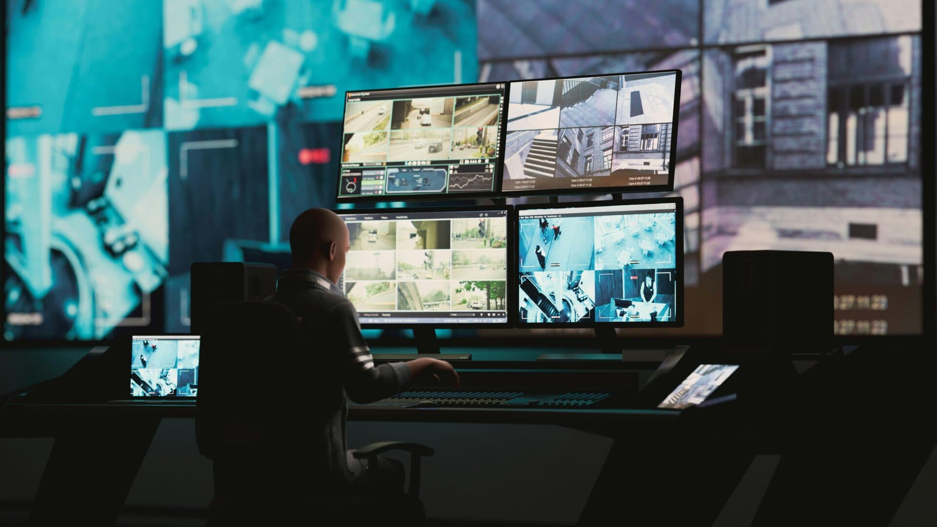 Abstract representation of surveillance, privacy and data protection